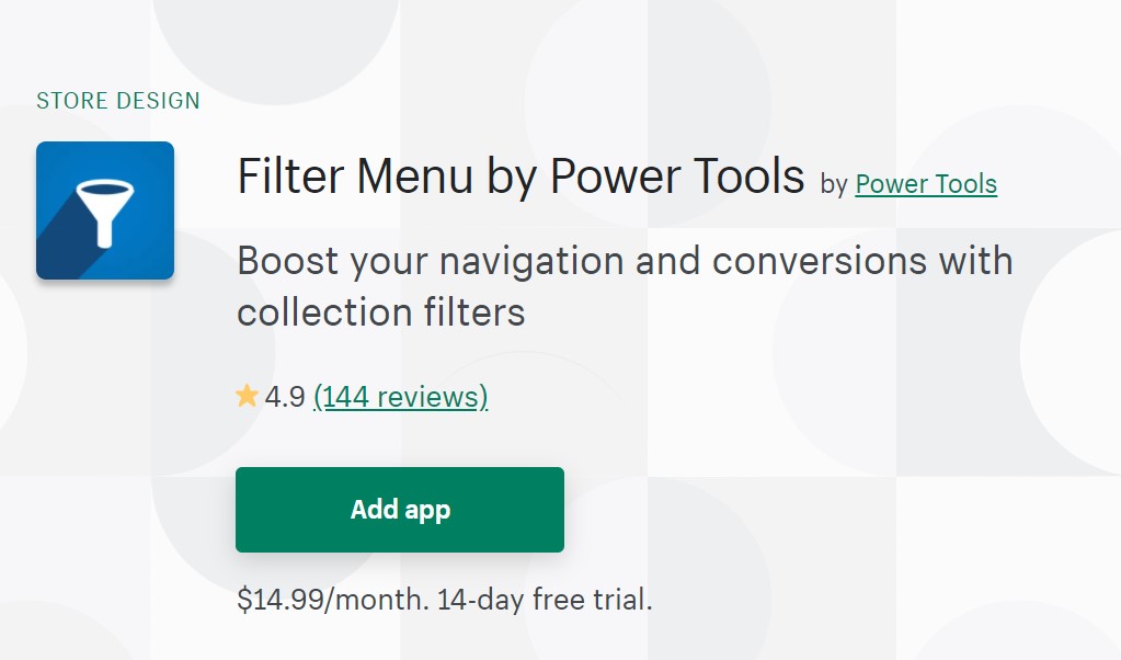 Filter Menu by Power Tools