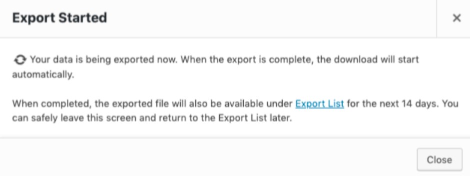 Exporting orders manually