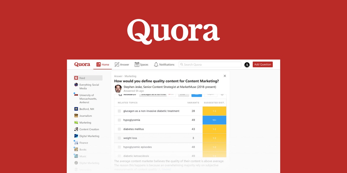 Participate in threads on Quora