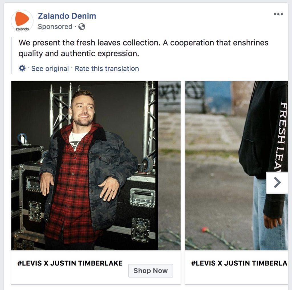 Zalando’s Facebook ads