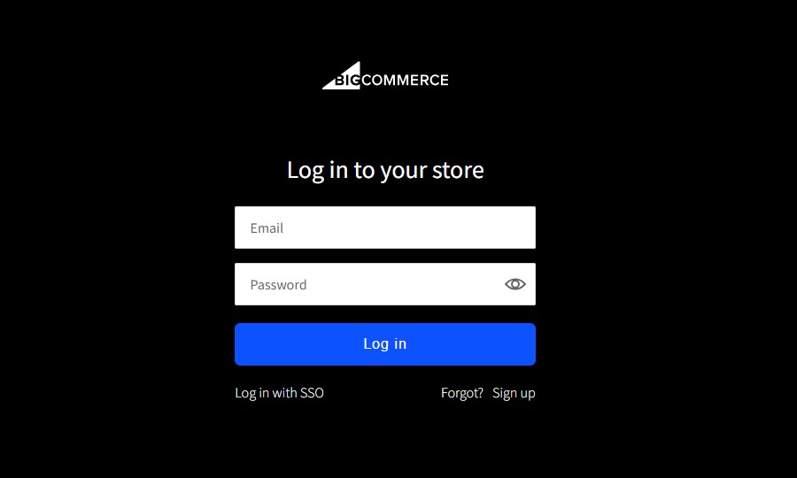 Log in to your BigCommerce Store
