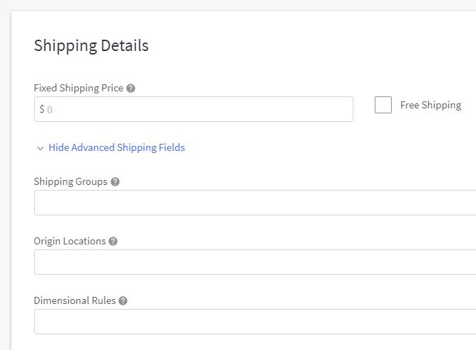 BigCommerce Shipping Attributes