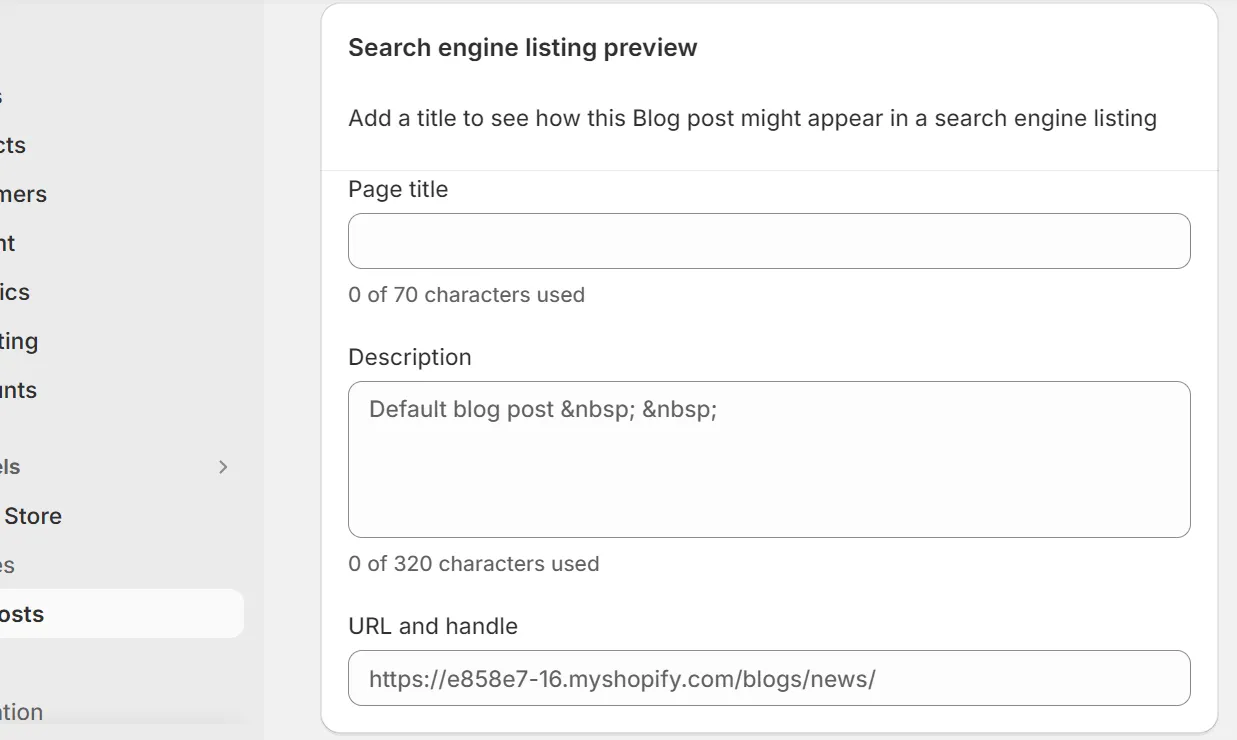 Edit the Search Engine Listing for a Blog 2
