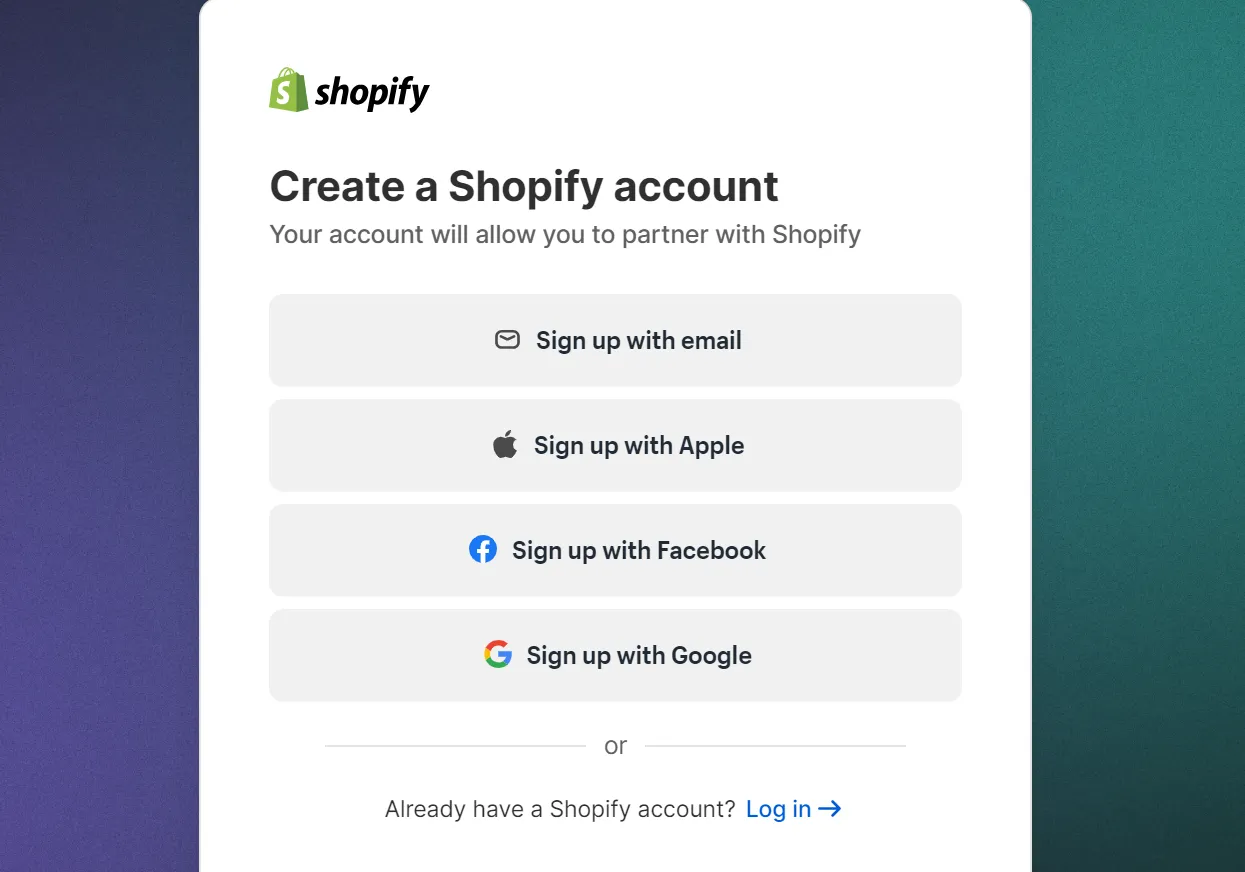 Sign Up for a Shopify Account 3