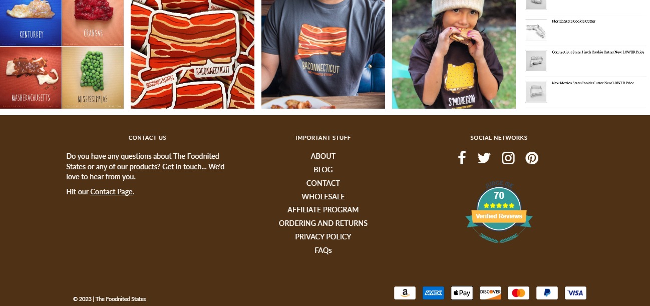 The Foodnited States: Comprehensive Website