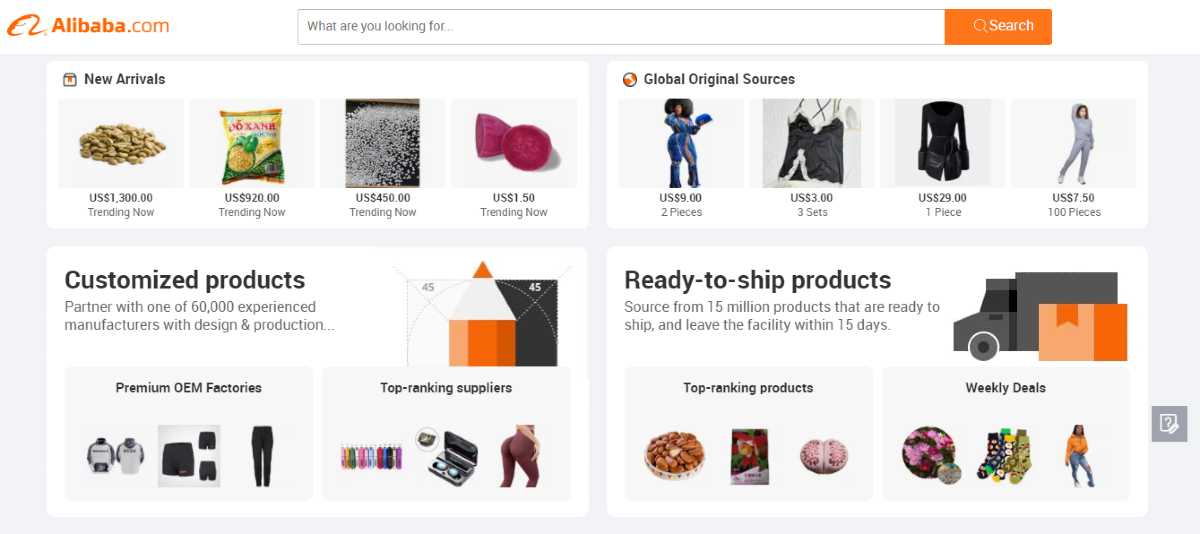 Products on Alibaba