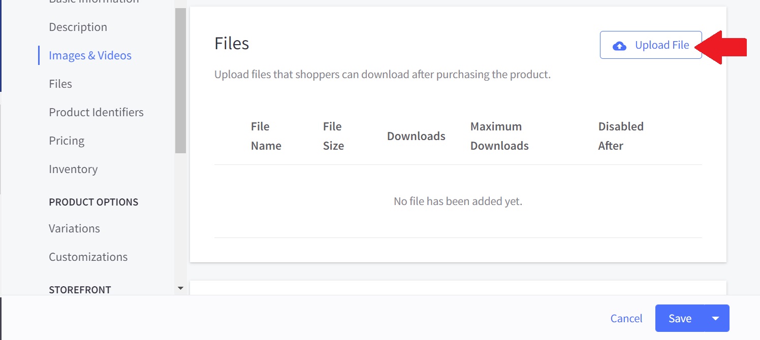 Uploading your product file