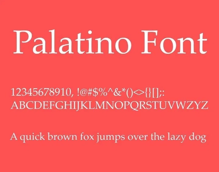 Palatino Font