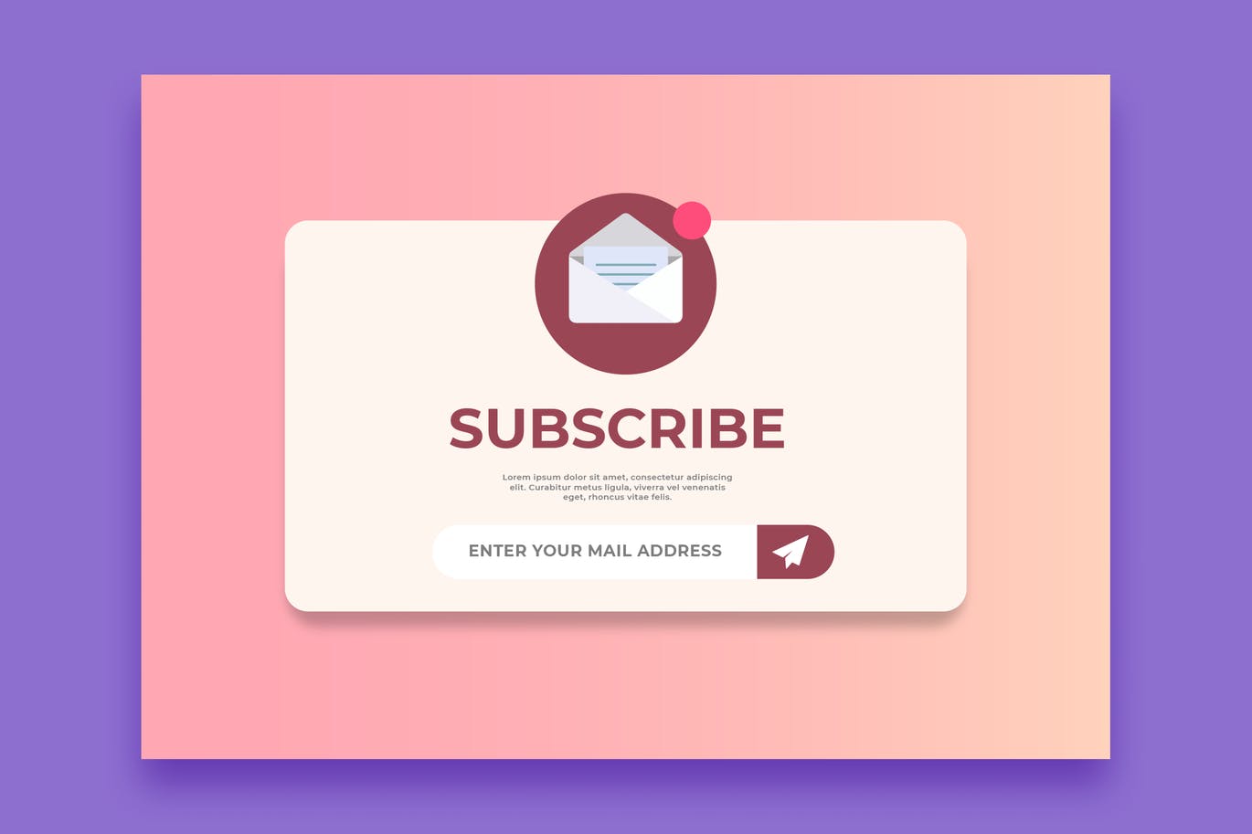 Оформление подписки UI. Popup Subscribe. Subscribe UI.