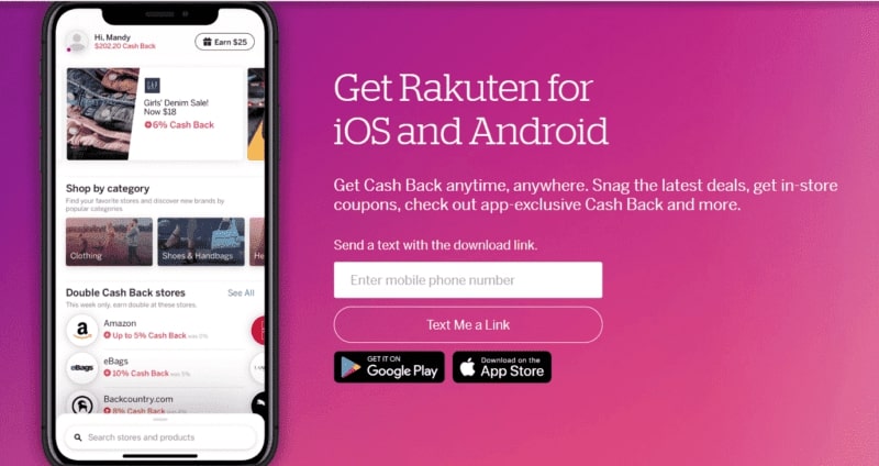 The Rakuten app