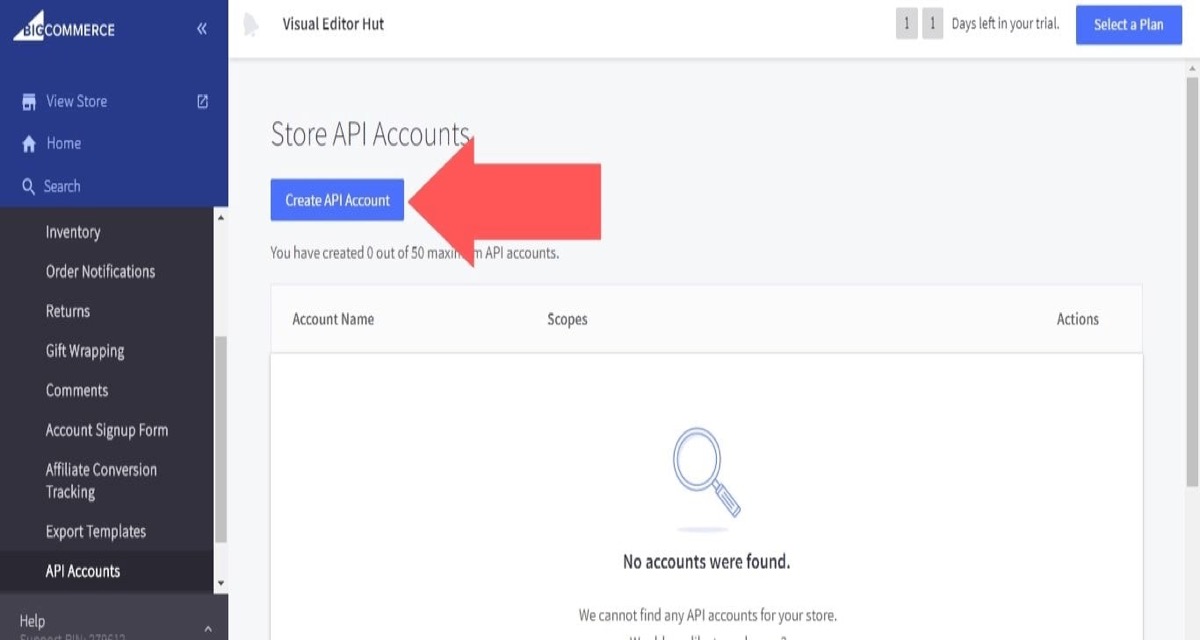 Choose Create API Account