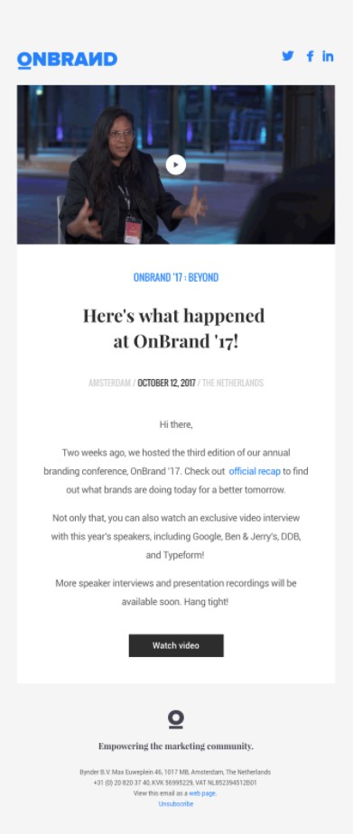 OnBrand provides their subscribers with commentary from key employees