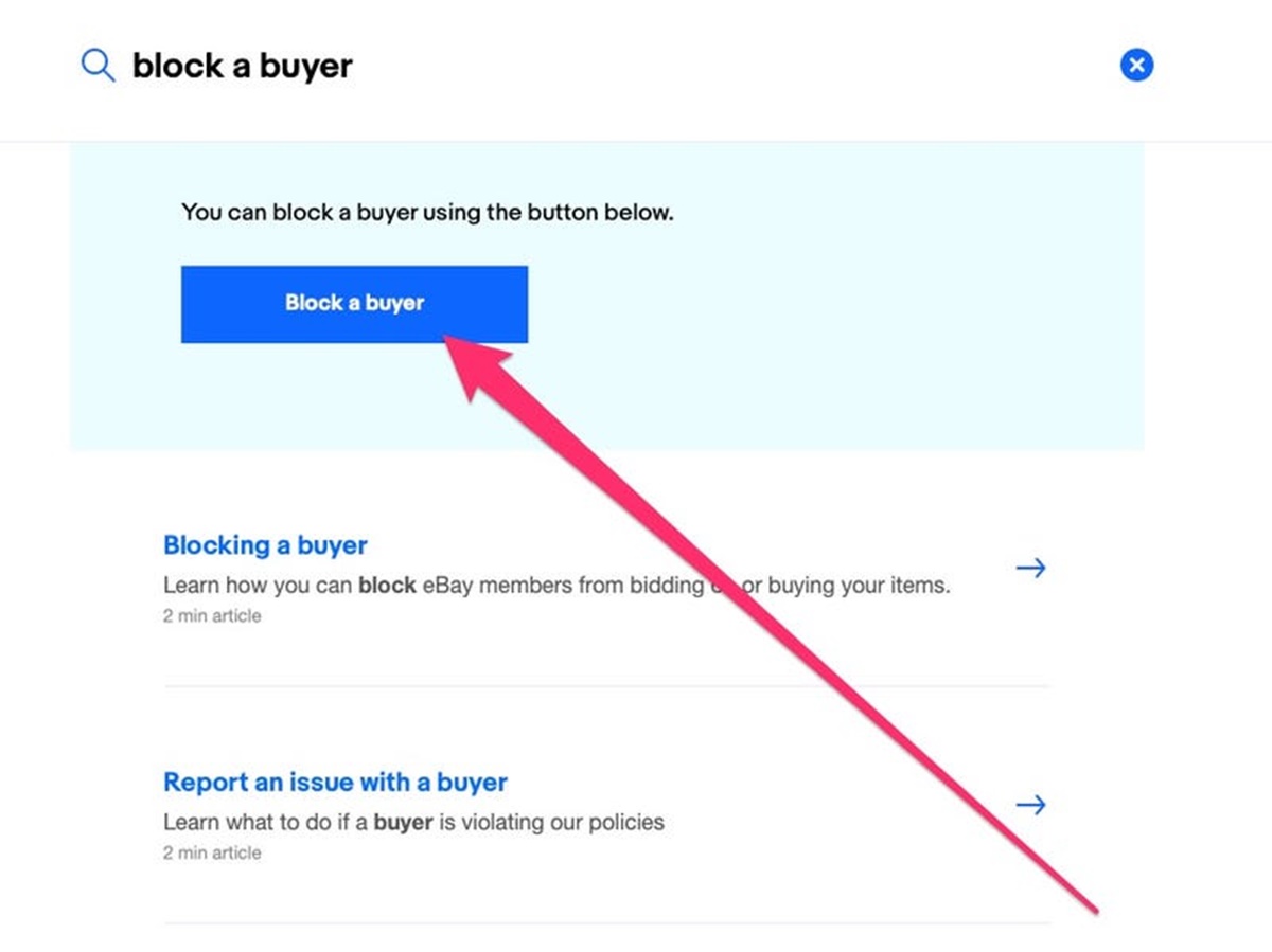 klik op de block a buyer button