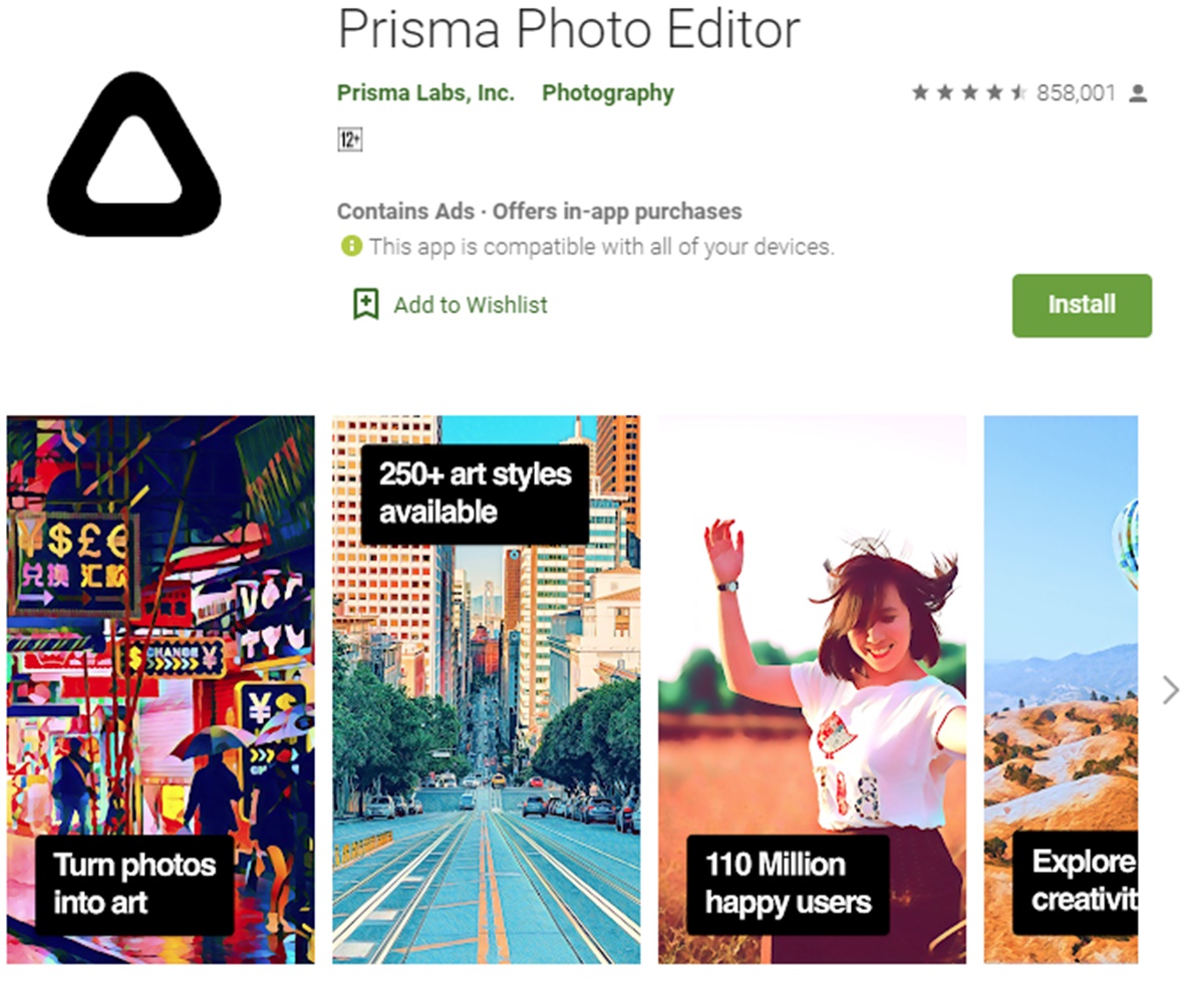Prisma Photo Editor app on Google Play