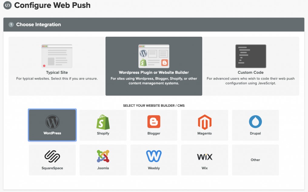 Configure web push